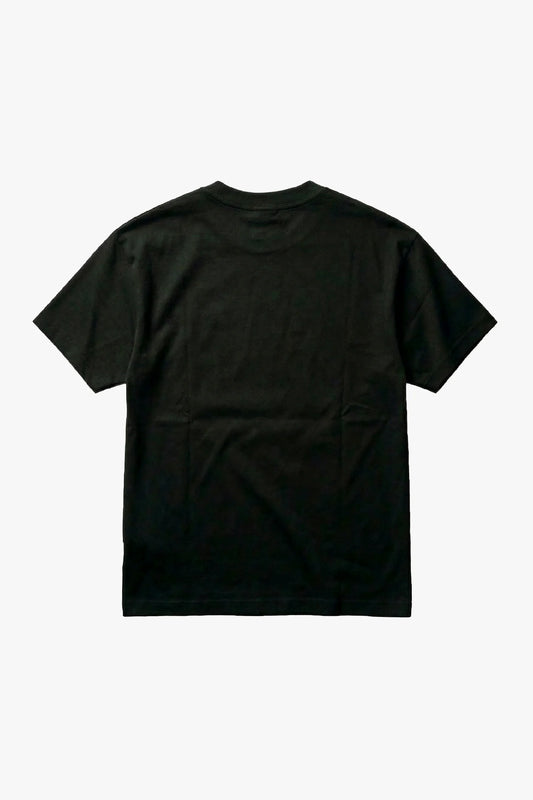 Black t-shirt on a white background