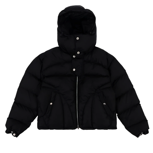 Ominous Black Apex Puffer Jacket front