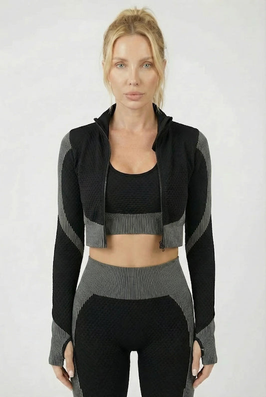 Wolf Grey 3-Piece Gymwear Set