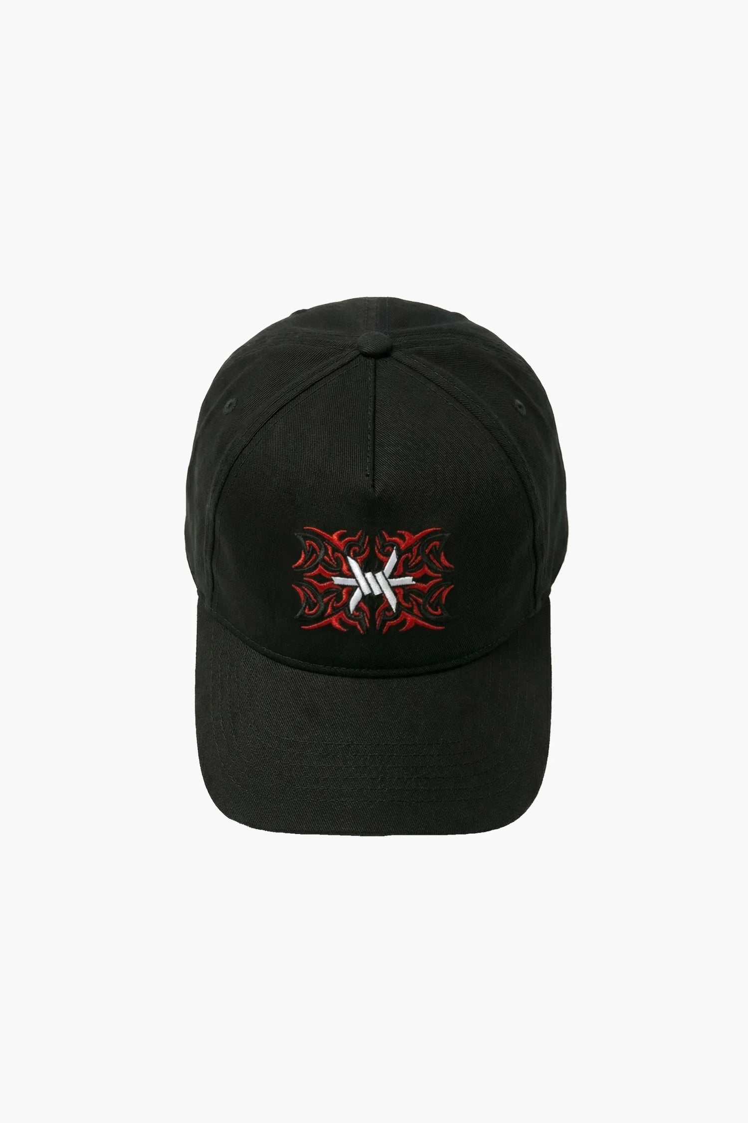 Black cap with a red and white 'Ominous' logo on a white background